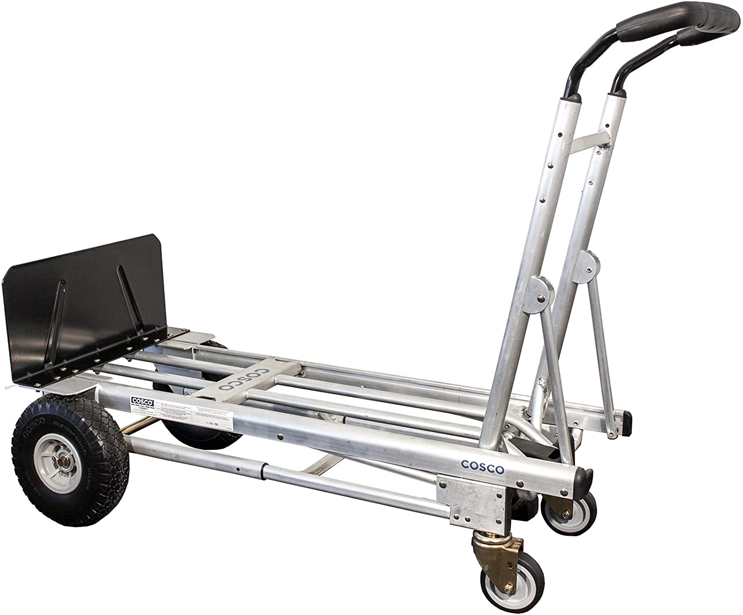 Carretilla de mano convertible de aluminio Workzone 2 en 1 Venta directa de  fábrica - Capacidad de 550 libras (250 kg) trolley industrial de aluminio  de doble propósito con cama larga