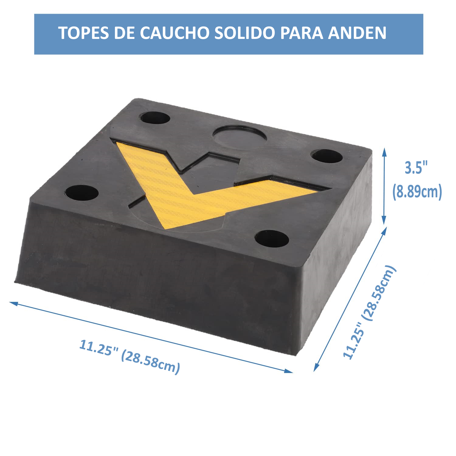 Tope de caucho en V medidas